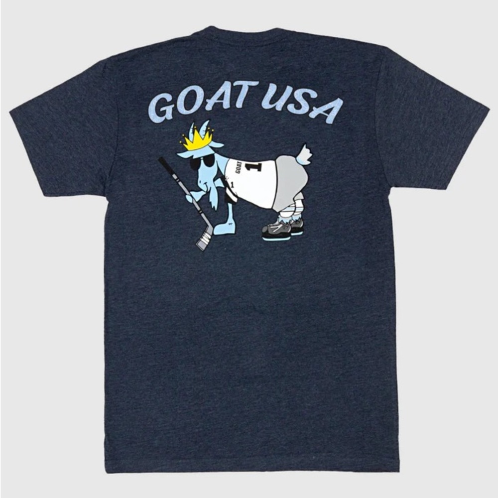 GOAT USA Kids Hockey Navy Blue Short Sleeve Tee